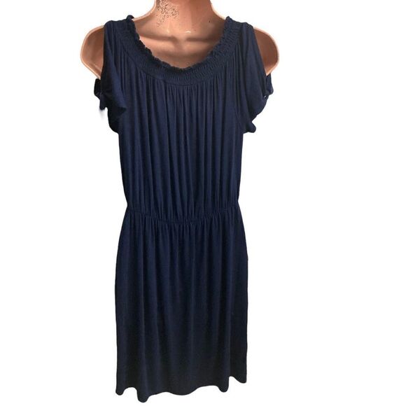 MAURICES Women’s Cold Shoulder Dress Blue Size Medium - Picture 2 of 7